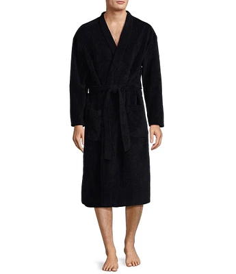 Hart Schaffner Marx Robe Long Sleeve Solid Velour Kimono Robe