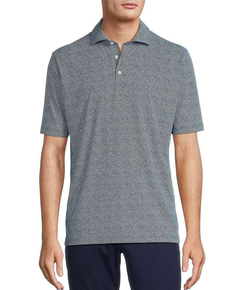 Hart Schaffner Marx Short Sleeve Luxury Performance Leaf Geo Polo Shirt