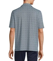 Hart Schaffner Marx Short Sleeve Luxury Performance Leaf Geo Polo Shirt