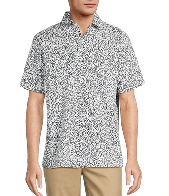 Hart Schaffner Marx Short Sleeve Printed Floral Button-Down Shirt