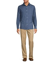 Hart Schaffner Marx State Street Essentials Albini 4FLEX Long Sleeve Solid Coat Front Shirt