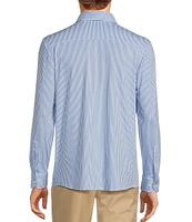 Hart Schaffner Marx State Street Essentials Long Sleeve Stripe Albini Knit 4Flex Coatfront Shirt