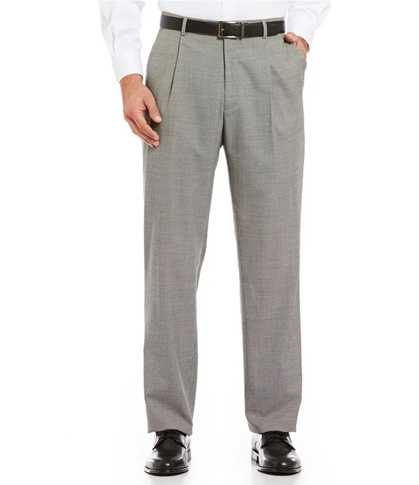 Hart Schaffner Marx Tailored Chicago Houndstooth Single-Pleat Dress Pants