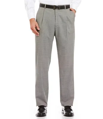 Hart Schaffner Marx Chicago Classic Fit Pleated Houndstooth Dress Pants