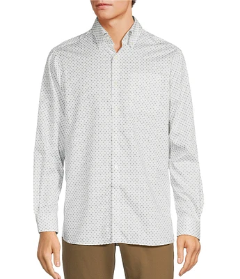 Hart Schaffner Marx The 1887 Club Collection Long Sleeve Button Down Collar Geo Print Sportshirt