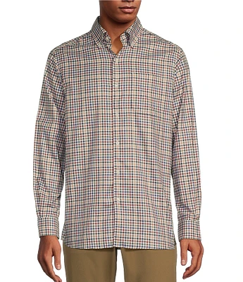 Hart Schaffner Marx The 1887 Club Collection Long Sleeve Button-Down Collar Multi-Gingham Print Sportshirt