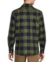 Hart Schaffner Marx The 1887 Club Collection Long Sleeve Spread Collar Buffalo Check Plaid Sportshirt