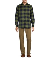 Hart Schaffner Marx The 1887 Club Collection Long Sleeve Spread Collar Buffalo Check Plaid Sportshirt