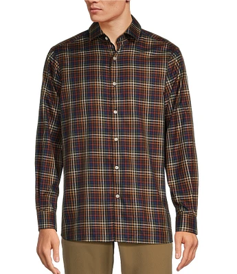 Hart Schaffner Marx The 1887 Club Collection Long Sleeve Spread Collar Multi-Gingham Print Sportshirt