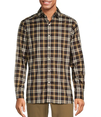 Hart Schaffner Marx The 1887 Club Collection Long Sleeve Spread Collar Multi Plaid Sportshirt