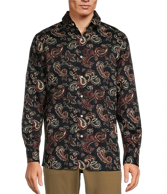 Hart Schaffner Marx The 1887 Club Collection Long Sleeve Spread Collar Paisley Sportshirt