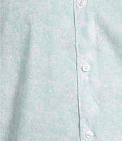 Hart Schaffner Marx The Blueprint Collection Short Sleeve Paisley Floral Button Front Shirt