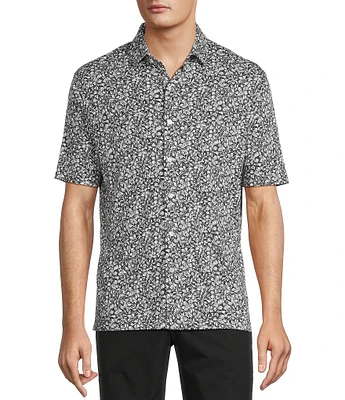 Hart Schaffner Marx The Blueprint Collection Short Sleeve Sketch Floral Print Shirt