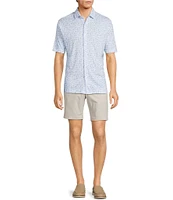 Hart Schaffner Marx The Blueprint Collection Short Sleeve Stipple Floral Print Shirt