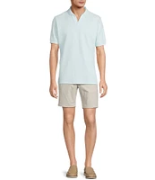 Hart Schaffner Marx The Blueprint Collection Short Sleeve Texture Johnny Collar Shirt