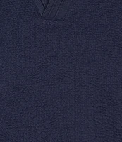 Hart Schaffner Marx The Blueprint Collection Short Sleeve Texture Johnny Collar Shirt