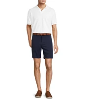 Hart Schaffner Marx The Blueprint Collection Short Sleeve Texture Johnny Collar Shirt
