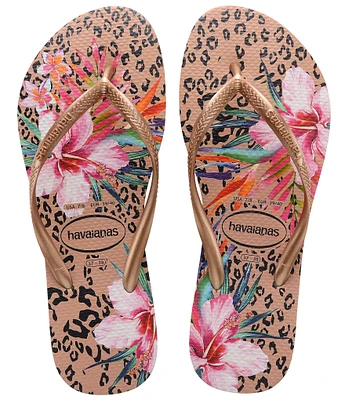 Havaianas Slim Animal Floral Thong Flip Flops