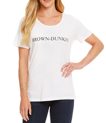 Heritage #double;Brown-Dunkin#double; Logo Tee Shirt