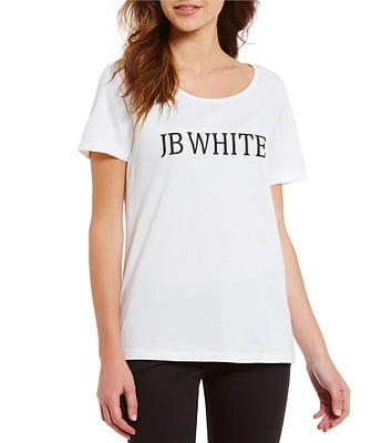 Heritage J.B. White Logo Scoop Neck Short Sleeve Tee Shirt