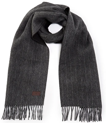 Hickey Freeman Chalk Stripe Double Face Merino Wool Scarf