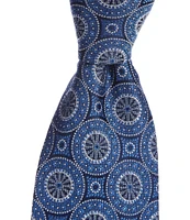 Hickey Freeman Circle Medallion 3 1/4#double; Woven Silk Tie