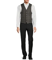 Hickey Freeman Classic Fit Flannel Plaid Pattern Vest