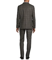 Hickey Freeman Classic Fit Flat Front Flannel Plaid Pattern 2-Piece Suit