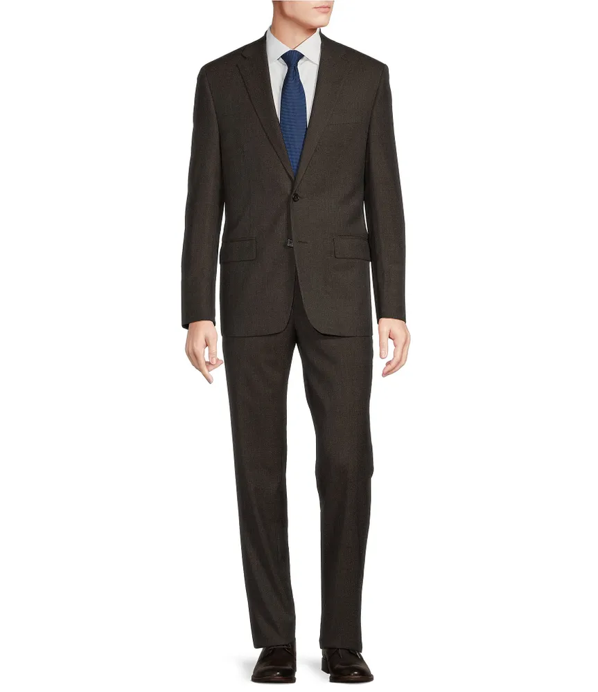 Hickey Freeman Classic Fit Flat Front Mixy Pattern 2-Piece Suit