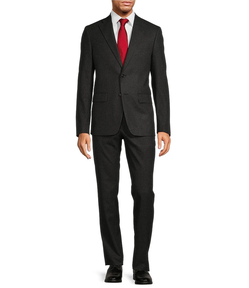 Hickey Freeman Classic Fit Flat Front Solid Wool 2-Piece Suit
