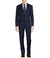 Hickey Freeman Classic Fit Flat Front Solid Pattern 2-Piece Suit