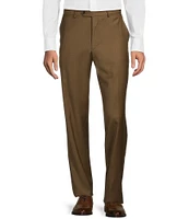 Hickey Freeman Classic Fit Flat Front Solid Dress Pants