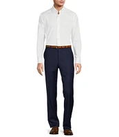 Hickey Freeman Classic Fit Flat Front Solid Dress Pants