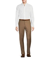 Hickey Freeman Classic Fit Flat Front Solid Dress Pants