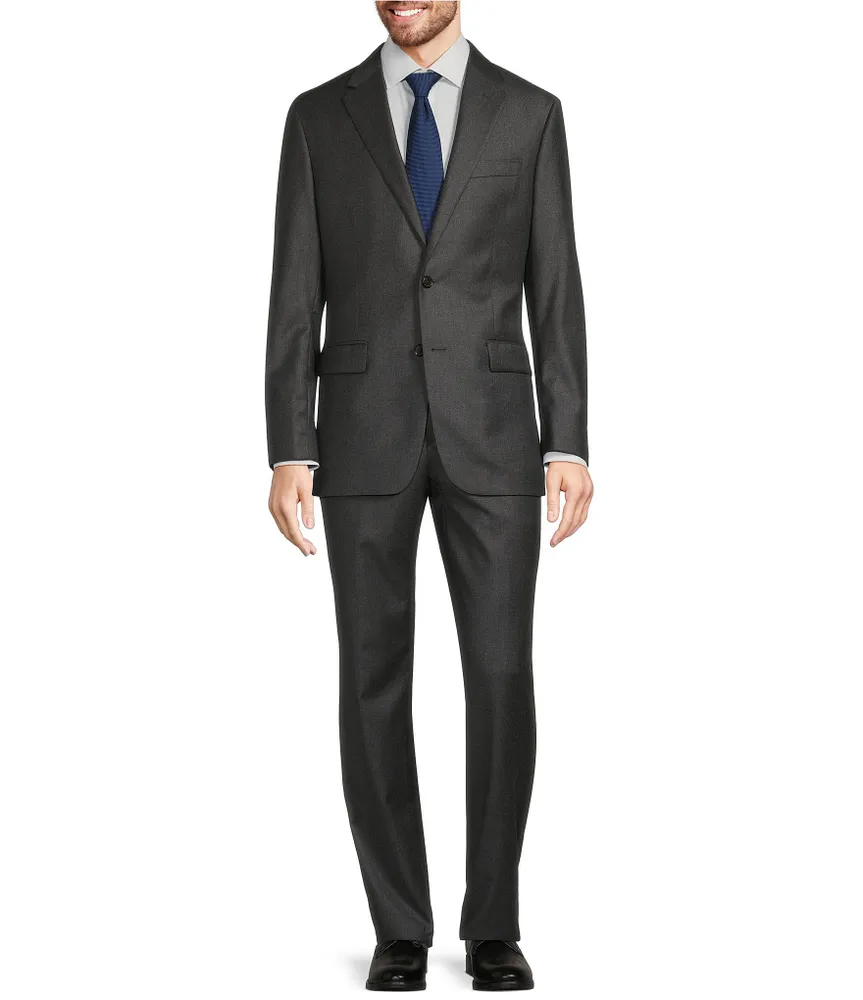 Hickey Freeman Classic Fit Flat Front Solid Pattern 2-Piece Suit