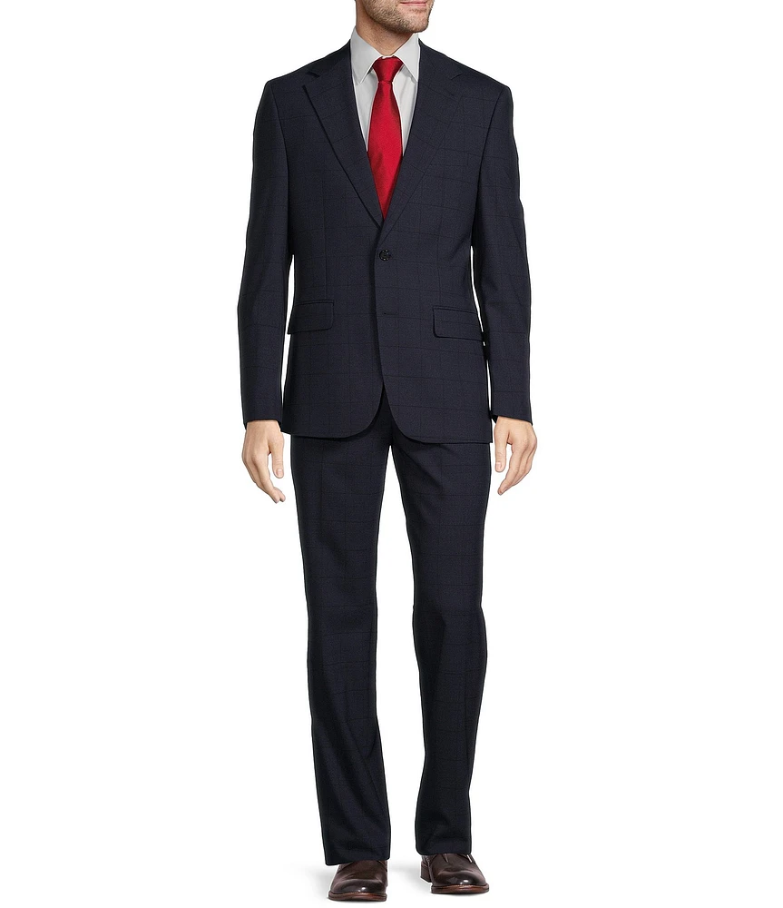 Hickey Freeman Classic Fit Flat Front Window Pattern 2-Piece Suit