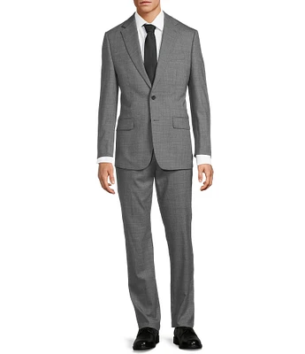 Hickey Freeman Classic Fit Flat Front Tonal Windowpane 2 Piece Suit