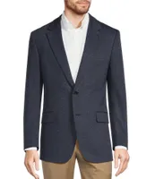 Hickey Freeman Classic Fit Herringbone Knit Pattern Sport Coat