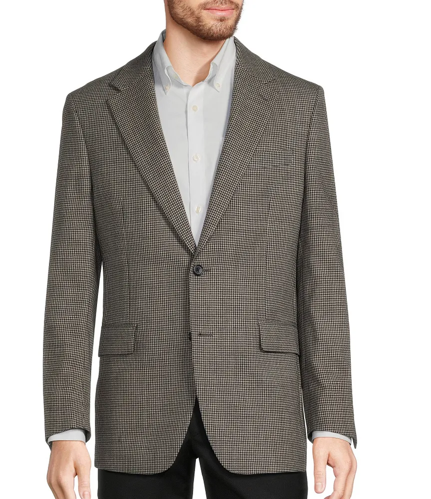 Hickey Freeman Classic Fit Houndstooth Pattern Sport Coat