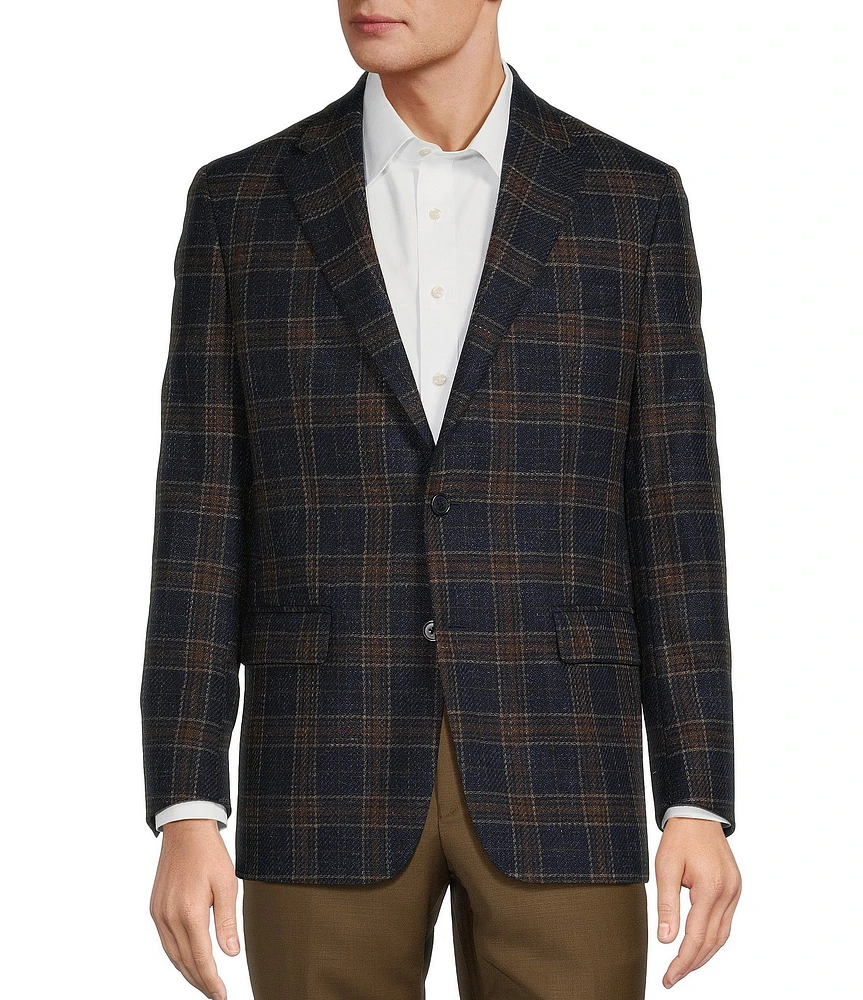 Hickey Freeman Classic Fit Plaid Print Sport Coat
