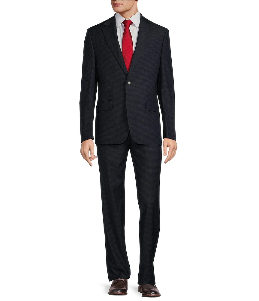 Hickey Freeman Classic Fit Pleated Mini Check Pattern 2-Piece Suit