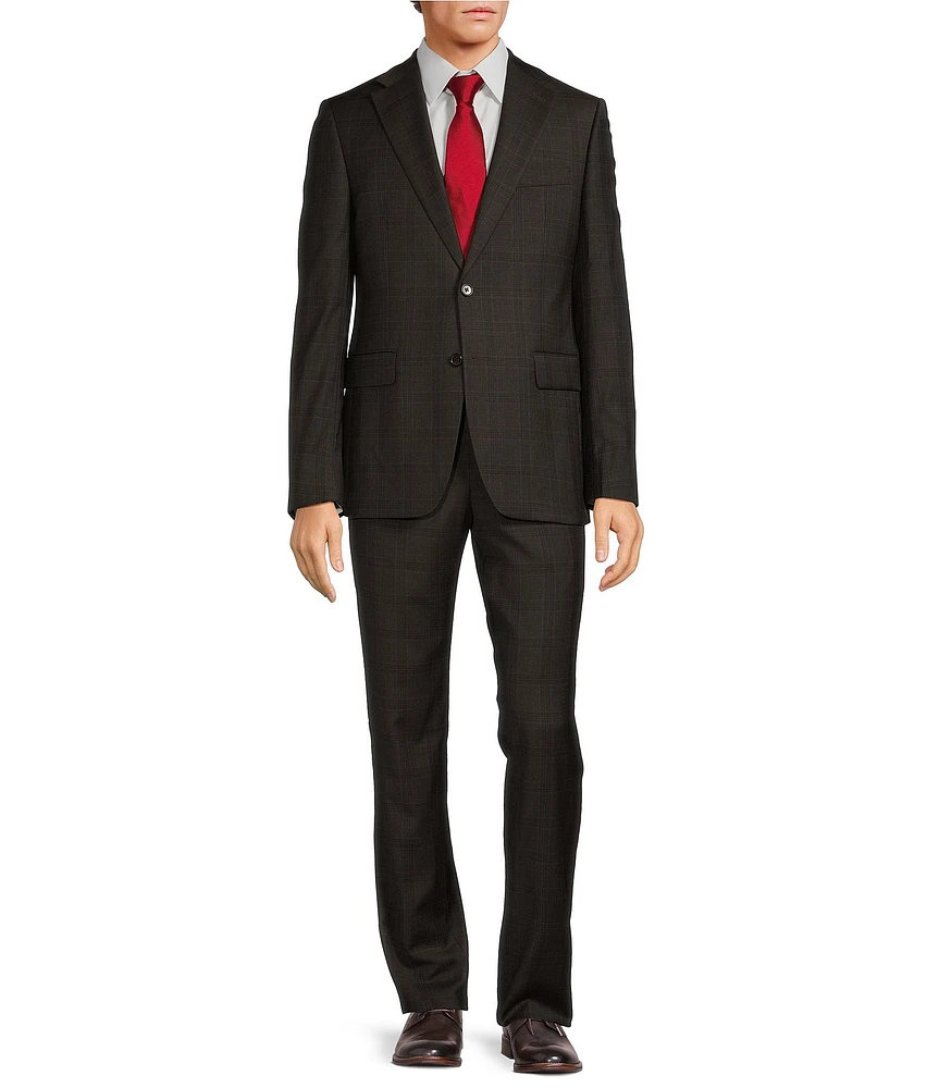 Hickey Freeman Classic Fit Pleated Plaid Pattern 2-Piece Suit