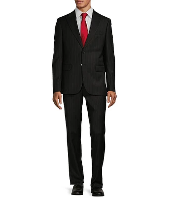 Hickey Freeman Classic Fit Pleated Stripe Pattern 2-Piece Suit