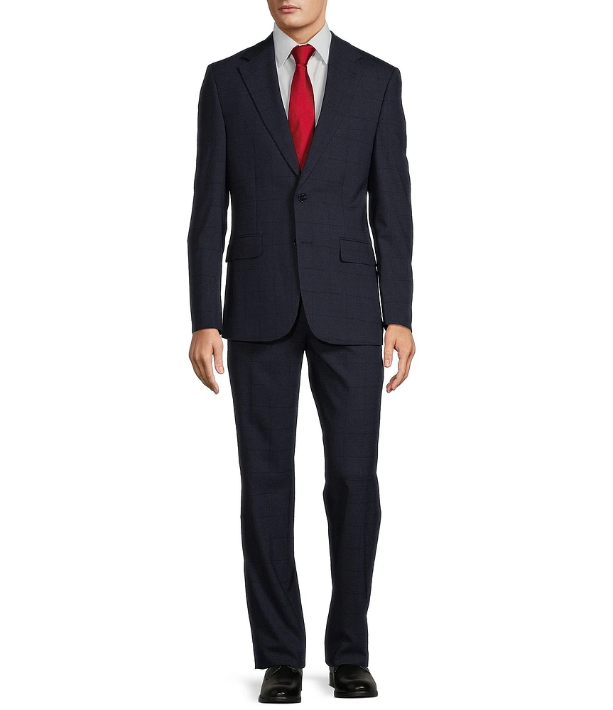 Hickey Freeman Classic Fit Pleated Window Pattern 2-Piece Suit