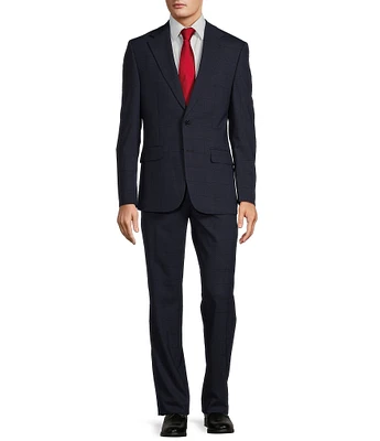 Hickey Freeman Classic Fit Pleated Window Pattern 2-Piece Suit