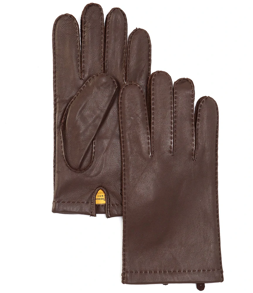 Hickey Freeman Classic Leather & Cashmere Gloves