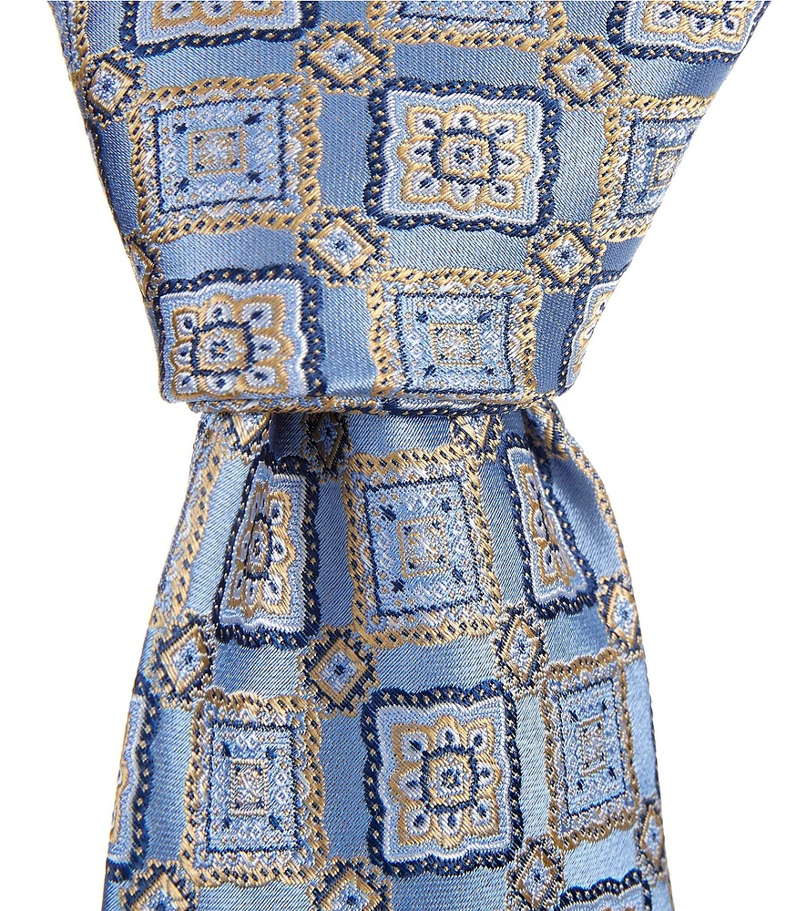 Hickey Freeman Connected Medallion 3 1/4#double; Woven Silk Tie