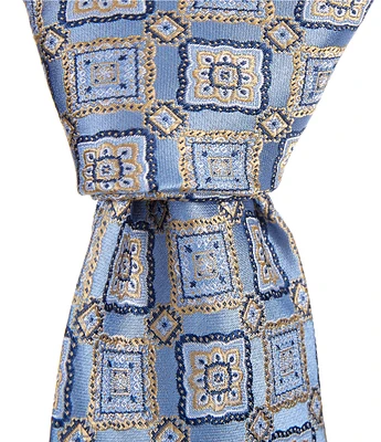 Hickey Freeman Connected Medallion 3 1/4#double; Woven Silk Tie