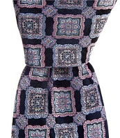 Hickey Freeman Connected Medallion 3 1/4#double; Woven Silk Tie