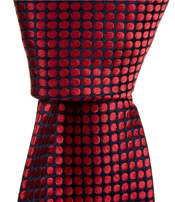 Hickey Freeman Dotted 3 1/4#double; Woven Silk Tie